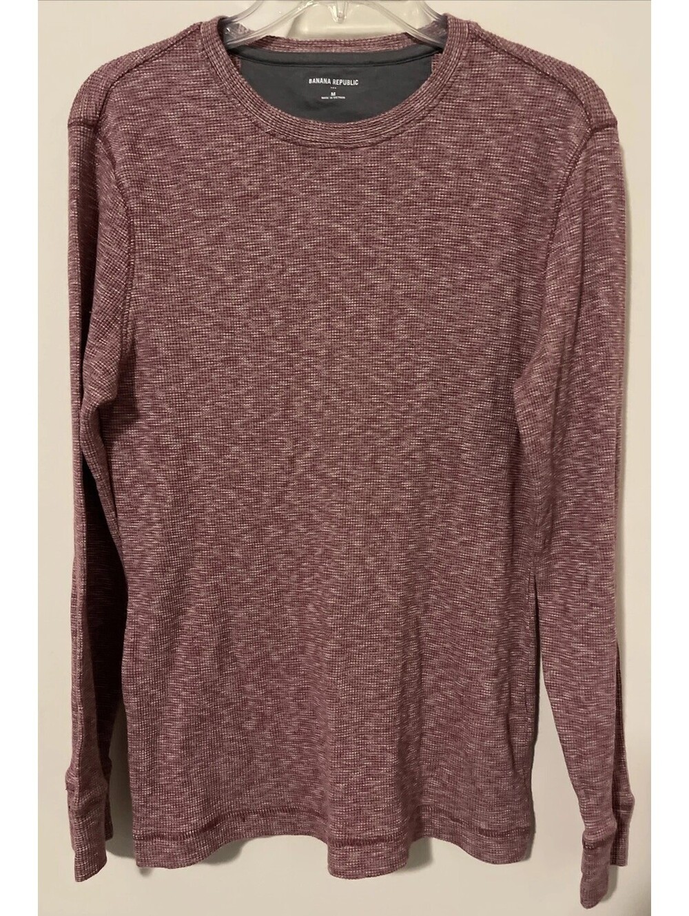 Banana Republic Mens Medium Burgundy Slim Fit Ribbed Shirt! M656